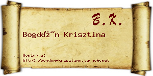 Bogdán Krisztina névjegykártya