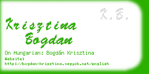 krisztina bogdan business card