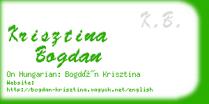 krisztina bogdan business card